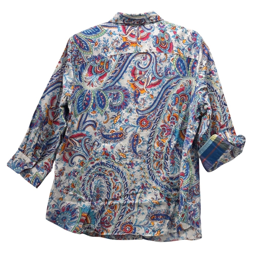 Chaps Paisley Button Up Shirt‎ Blue 1X - Picture 2 of 13